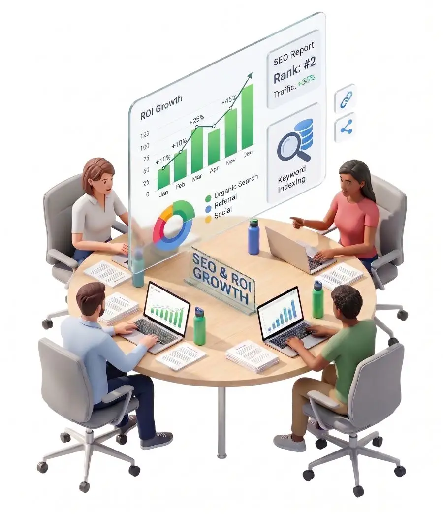 RaiseReturn automated agency reporting dashboard showing GA4, Google Ads, and Meta Ads data