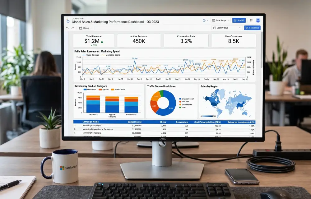 Google Ads campaign data feeding into broader marketing strategy planning and decision making